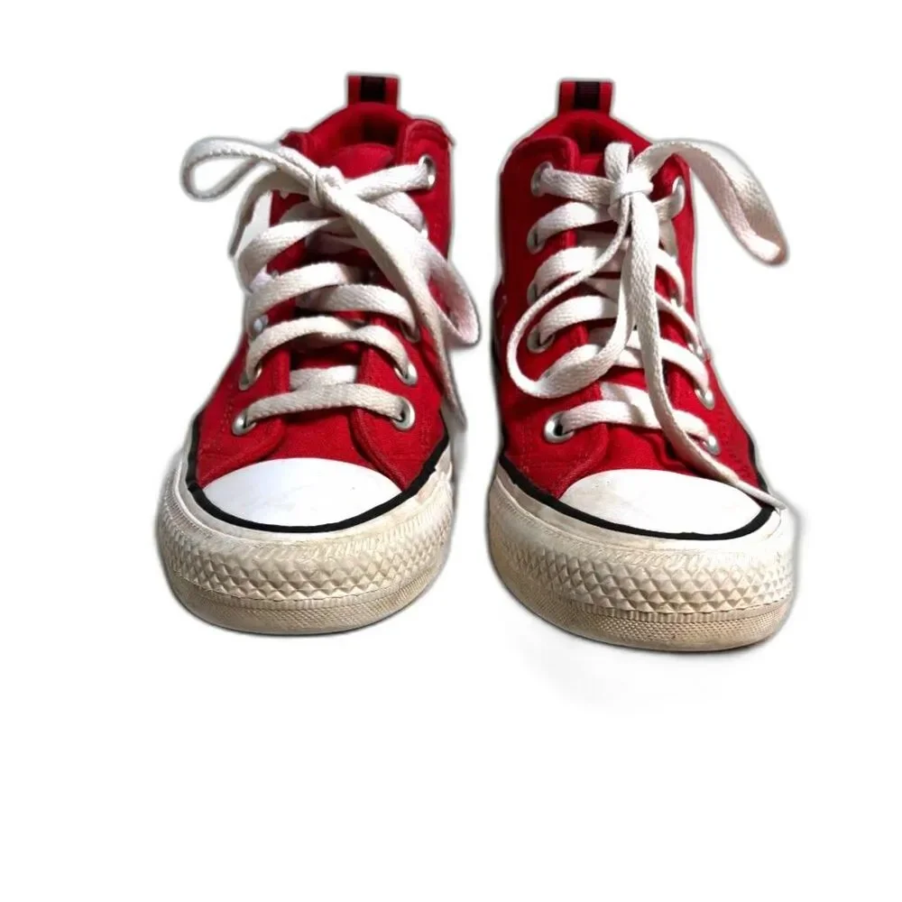 Converse All Star Kids Red Mid Top Sneakers Size 4 Youth EU 36